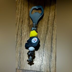 New Handcrafted Pittsburgh Steelers Helmet beaded Bottle Opener